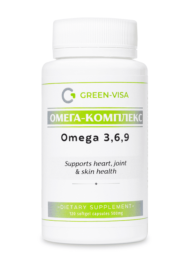 Вітаміни Омега 3-6-9 Омега комплекс, 120 капсул Грін-віза