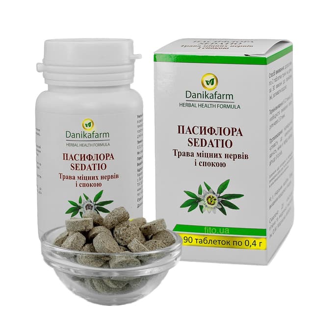 Пасифлора таблетки заспокійливі від нервів 90 шт