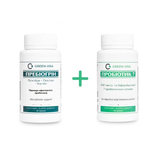 Пробіотик з пребіотиком, лактобактерій, біфідобактерії, пектин, псилліум, інулін