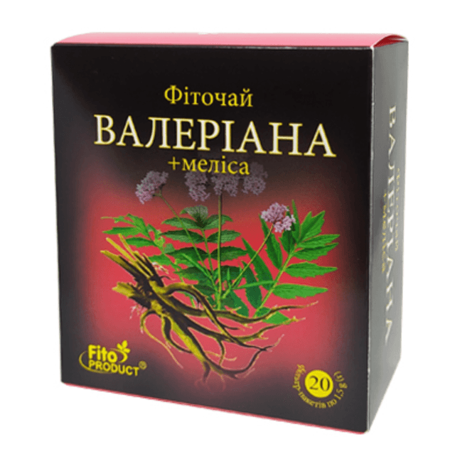 Валеріяна корінь фіточай з мелісою, 20 пакетиків
