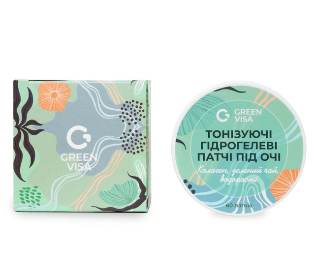 Зволожуючі патчі для очей з колагеном, зеленим чаєм та водоростями, супер якість!