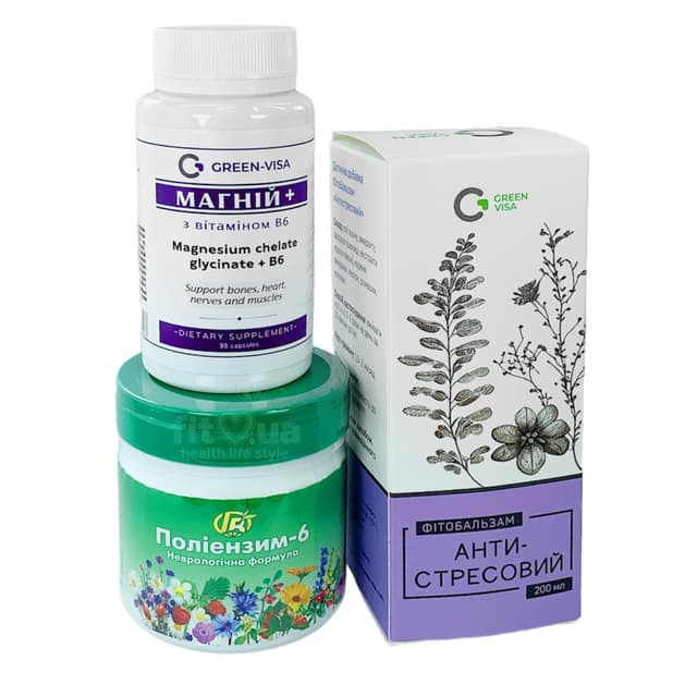 Вітаміни для нервової системи, магній, фітобальзам, поліензим