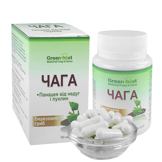 Чага гриб в капсулах 60 шт Грін сет